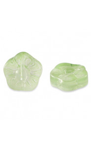 Glass bead 12mm Flower - Light green